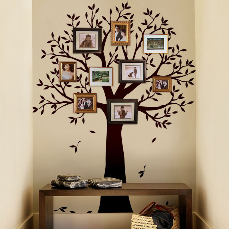 Adhésif décoratif arbre généalogique étroit, Brun
