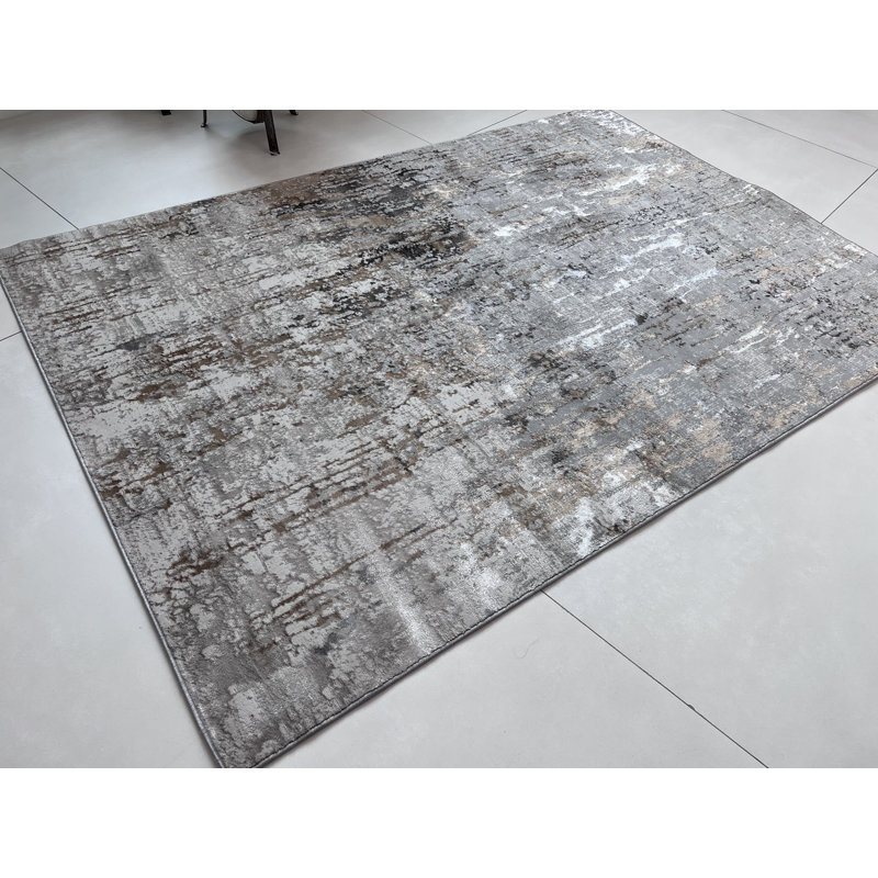 Leylany Performance Abstract Indoor Rug, Rectangle 5'2" x 8'