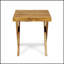 Table d'appoint en bois d'acacia fabriquée à la main avec finition en teck sablé pour une utilisation extérieure, design rustique et durable