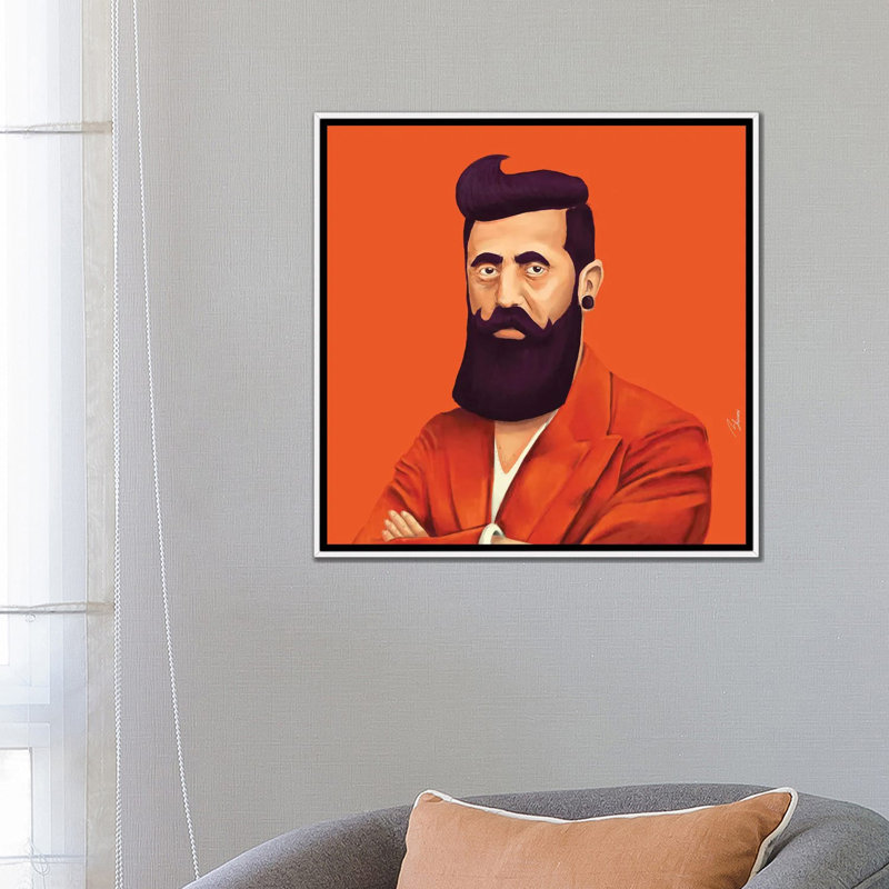Benjamin Zeev Herzl, White Floater Framed Canvas, 26" H x 26" W x 1.5" D, No Mat