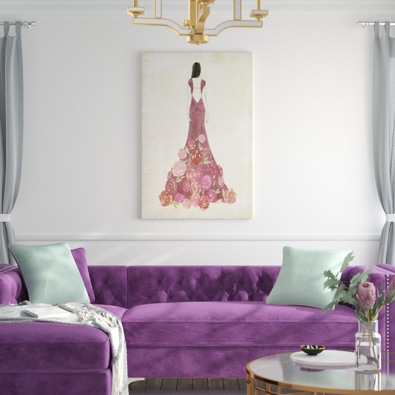 'Garland Gown I' by Grace Popp - Wrapped Canvas Painting Print, 122cm H x 81cm W, Wrapped Canvas