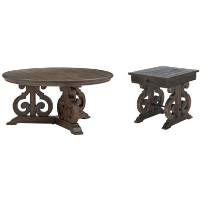 Aylor Round Cocktail Table With End Table