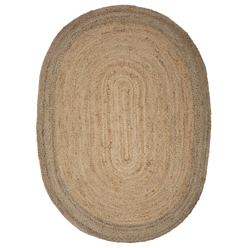 Tapis contemporain en jute / sisal tressé à la main Millwood, Ovale 7 pi x 9 pi