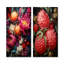Rustic Ruby Flower Impression I - Fleurs, ensemble de 2 décorations murales-102575699-102575702