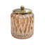 Meuble-lavabo en verre Amber avec couvercle en métal, rangement décoratif pour boules de coton et écouvillons
