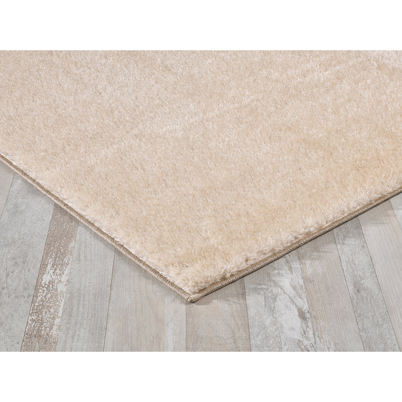 Gunhilda Solid Colour Shag Area Rug, Rectangle 80cm x 150cm