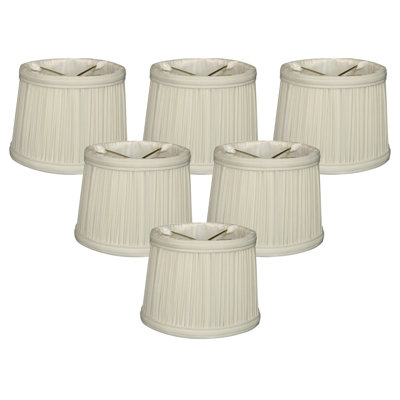 abat-jour tambour de style candélabre en soie/chantoung 4,25 po (à clips)