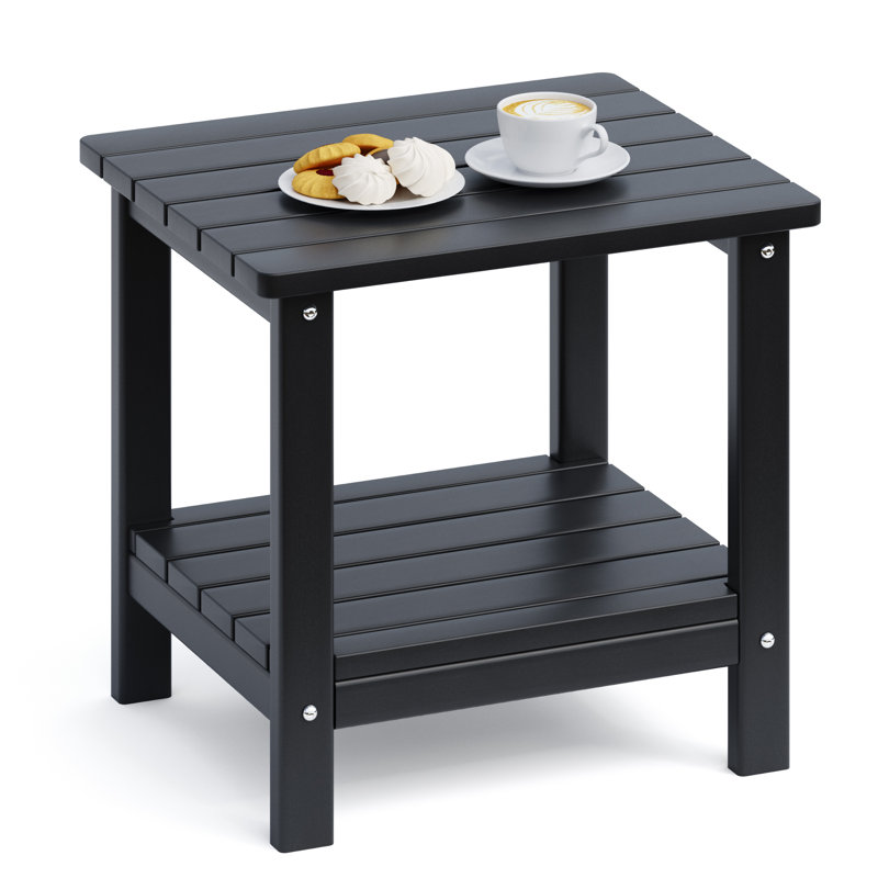 Auron 15.8" W Rectangular Side Table, Black