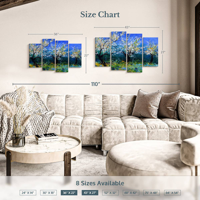 Apple Trees In Spring, 27'' H x 43'' W