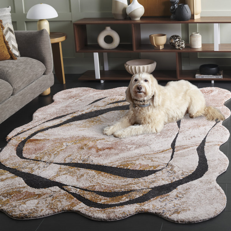 Tapis abstrait Contour 302 Performance, Rectangle 5 pi 5 po x 7 pi 6 po