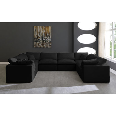 Atis 140" Wide Velvet Symmetrical Sectional