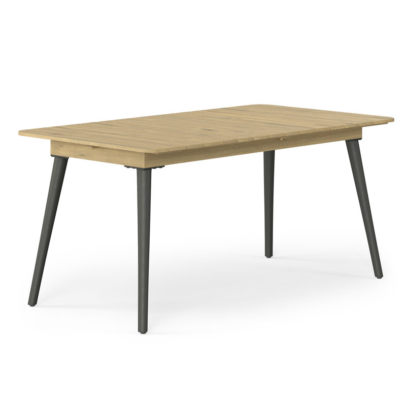 Beachside Light Teak Acacia Wood Extendable Outdoor Dining Table