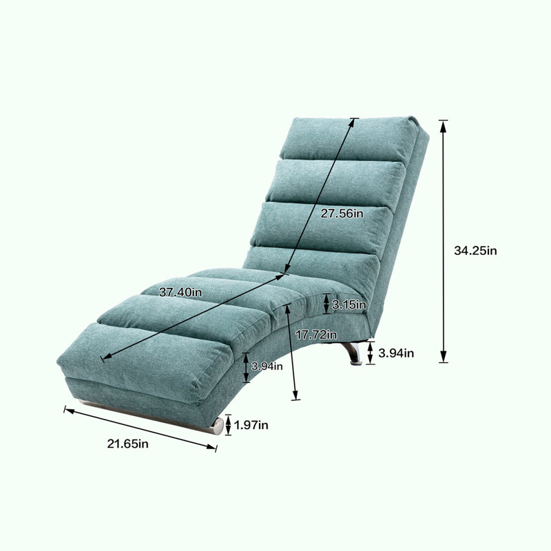 Ergonomic Electric Massage Long Lounger with Remote Control, Teal