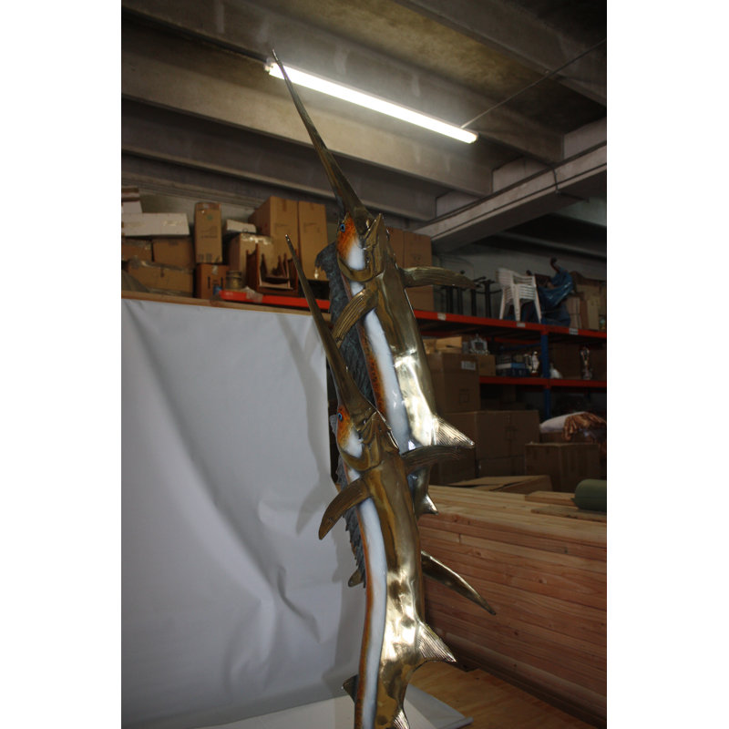 Deux deux voiliers en bronze sur une base en marbre, superbe sculpture marine Bloomington, l 17 po x l 17 po x H 56 po