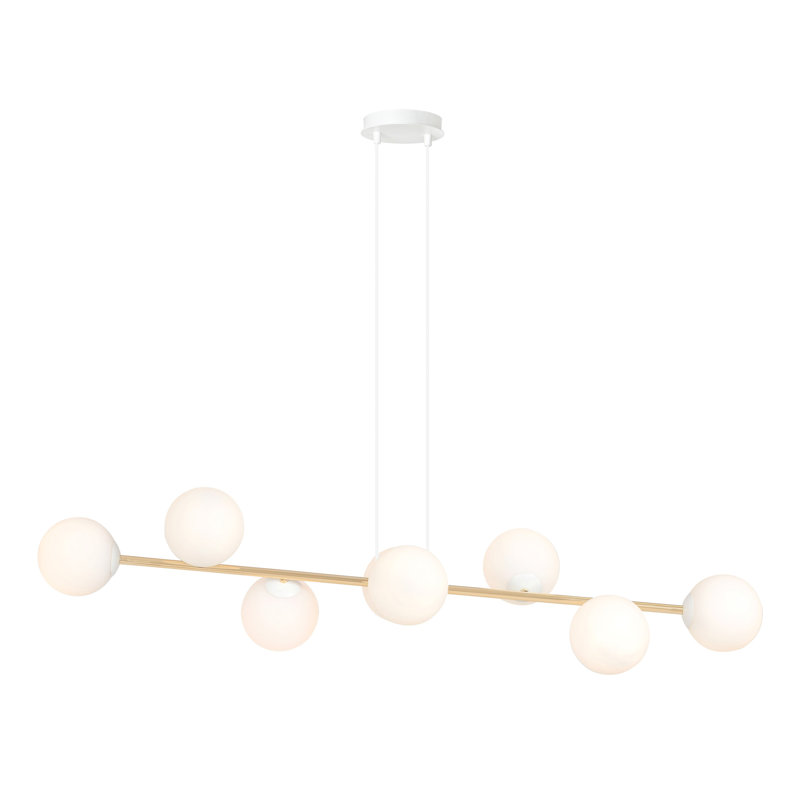Ambyr 8 - Light Kitchen Island Pendant, White, White