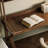 Modern L-Shaped Solid Wood Desk with Bookshelf-2059612778