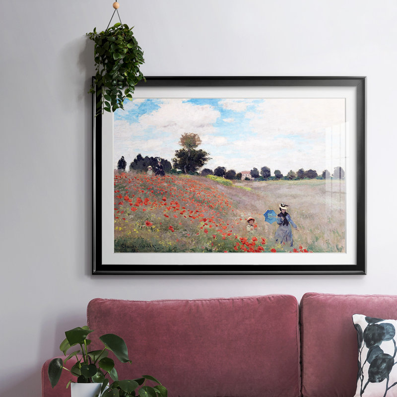 Monet, impression encadrée sur papier par Claude Monet, H 30 po x l 44 po x P 1,5 po, Noir