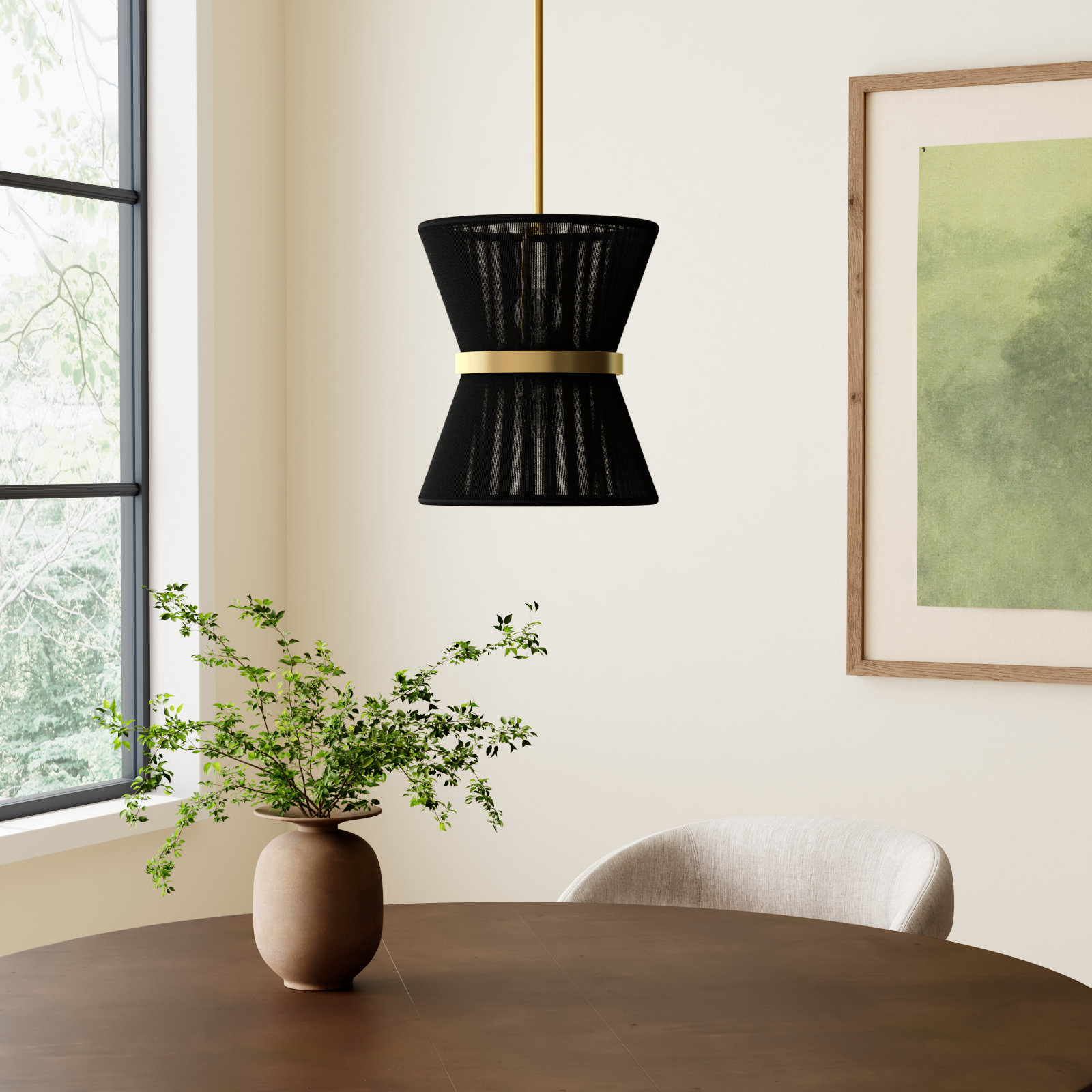 Claretta Dimmable 2-Light Pendant, Black