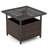 Mercedes Square Metal Outdoor Side Table With Umbrella Hole , 22'' in. W 22'' in. D
