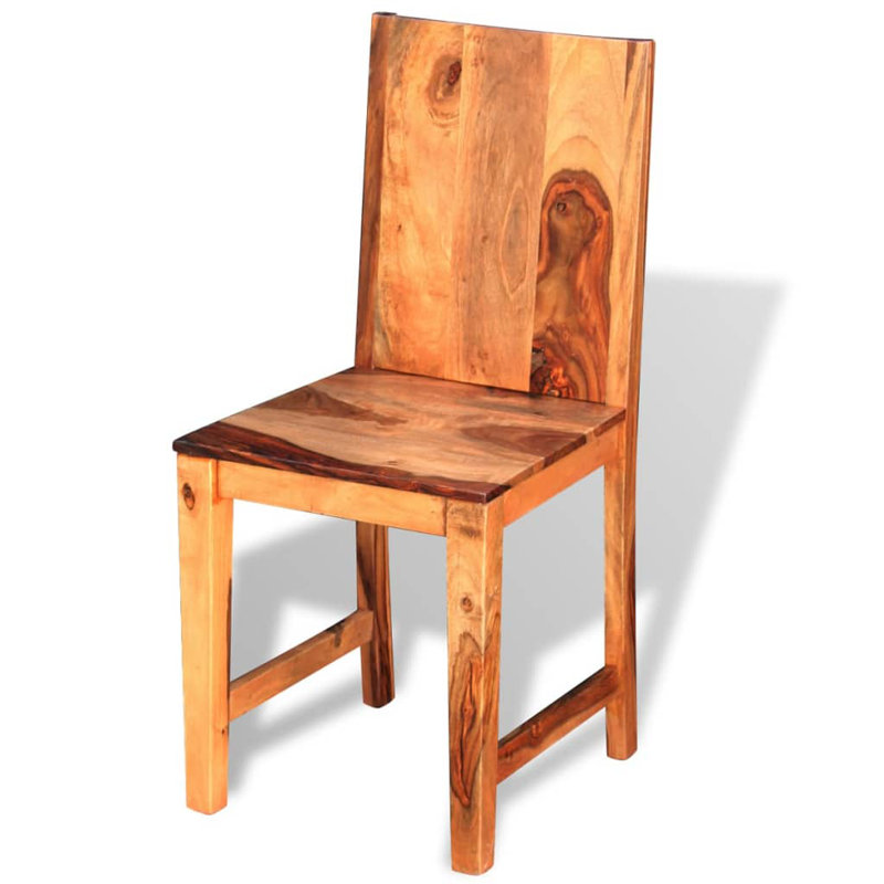 Chaise d'appoint en bois massif Augeron, Brun