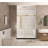 Frameless Shower Door 44-48 "W X 76" H, 1/4 "(6 Mm) Clear Tempered Glass, Explosion Proof Film, Stainless Steel Handle-125317020