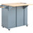 Grey Blue Kitchen Island With Power Outlet & Foldable Leaf, 5-Wheeled, Open Storage, Wine Holder For Home Cart Folding Leaf Assembly, Blue, 5 Wheels,-568209040-568209006