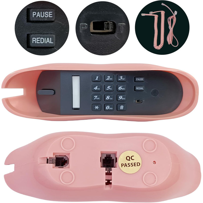 Téléphonie fixe pour la maison, téléphone à lèvres avec cordon Tel palm, téléphone de bureau rétro