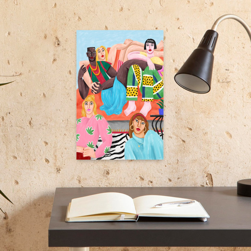 Art mural abstrait contemporain La Coloc, H 18 po x l 12 po