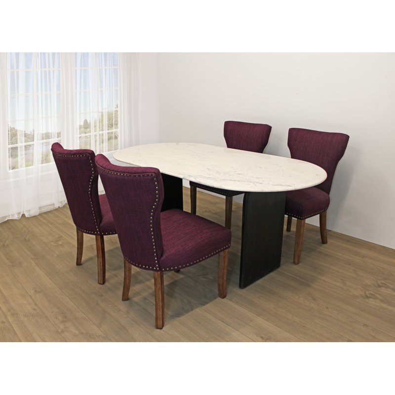 Ensemble repas pour 4 personnes Venice, Mauve / Brun foncé