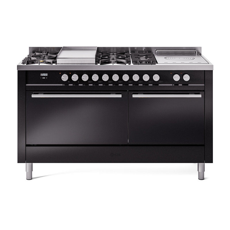 ILVE Professional Plus II, cuisinière à deux brûleurs 60 po, 7 plaques chauffantes, plaque chauffante, Propane liquide