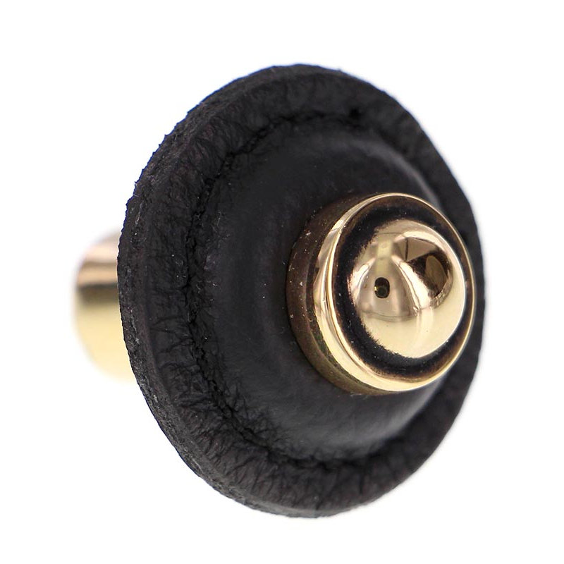 Sanzio Mushroom Knob, Black, Polished Nickel
