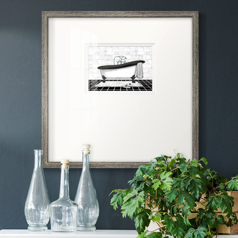 «Modern Bath Iompemium», reproduction encadrée, H 17 po x l 17 po x P 1,25 po, Cadre en papier gris