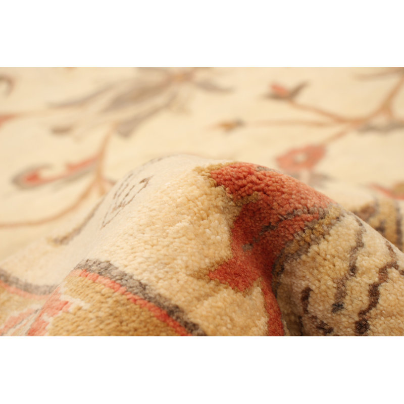 Tapis en laine noué à la main ivoire Goza