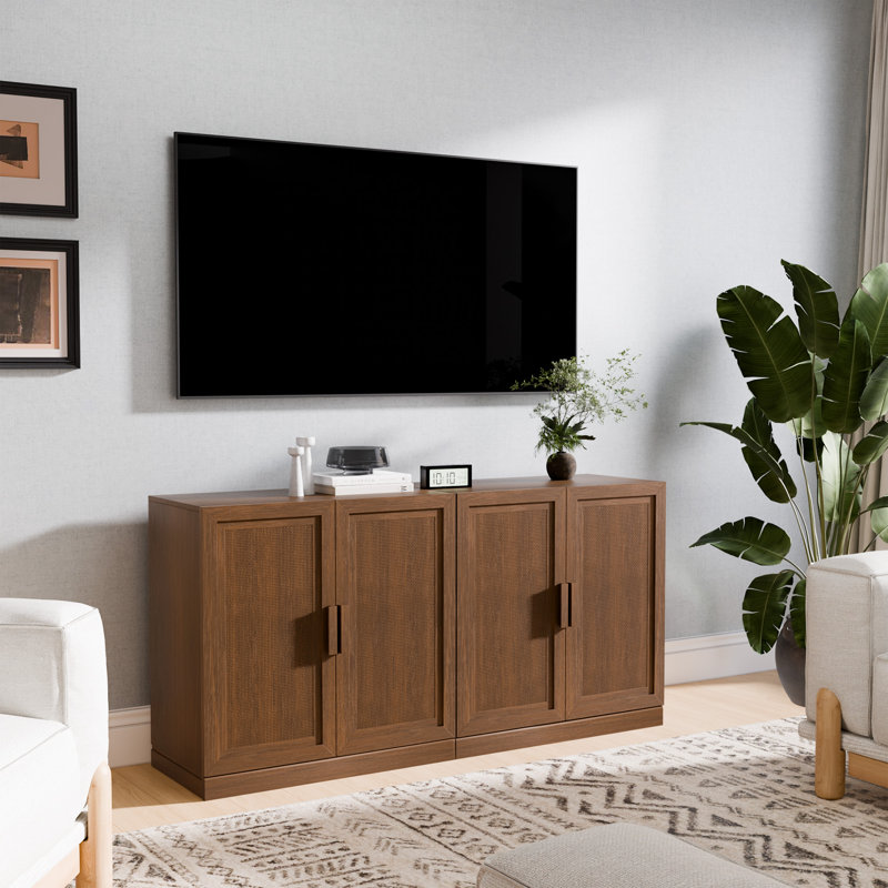 Meuble télé 31 pouces H Farmhouse, Noyer, 31" H x 62" W x 16" D