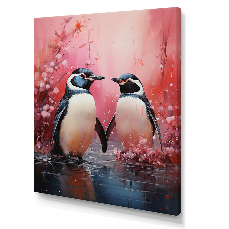 «Penguins Antarctique Elegance I», reproduction sur toile, Toile tendue, H 44 po x l 34 po