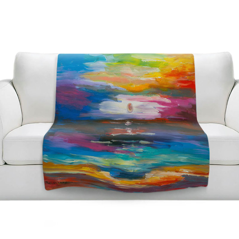 Couverture sherpa doux en arc-en-ciel moonscape, l 51 po x L 60 po