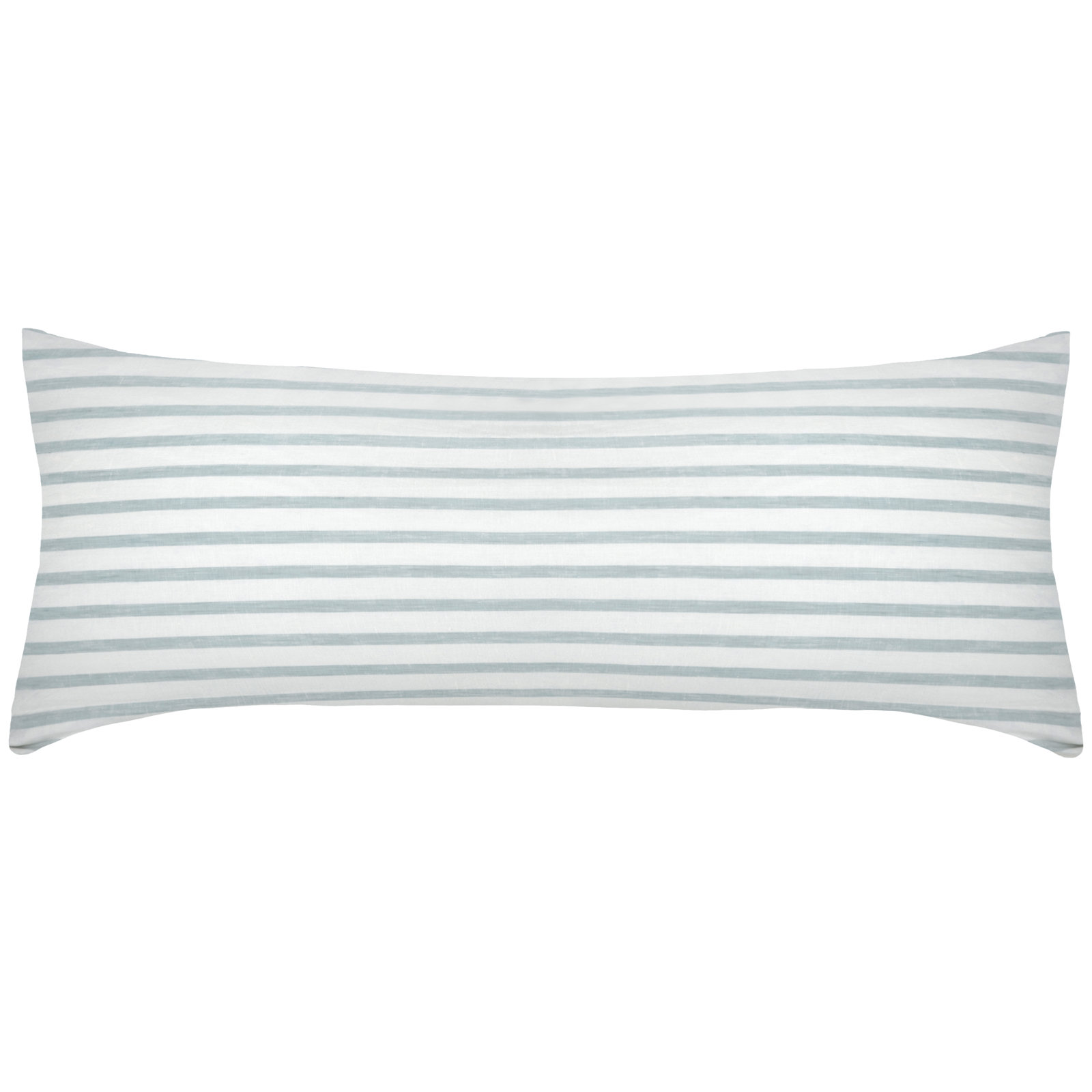 100% French Linen Pillow Sham, Cream & Wave Stripe, Rectangle 16"H x 44"W, Down Alternative