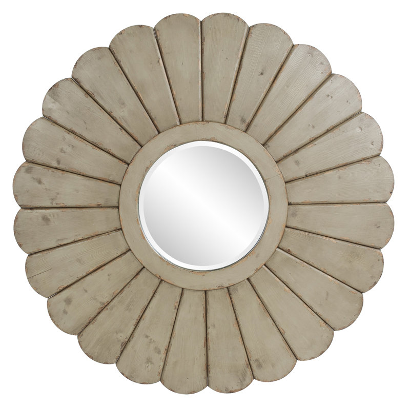 Lidija Wood Flat Wall Mirror