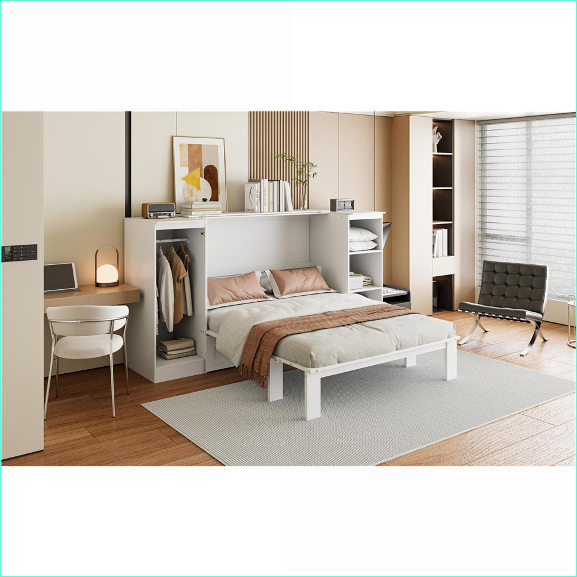 Photo inspiration: Latitude Run Twin Size Pine Wood Murphy Bed With Wardrobe Photo Inspiration