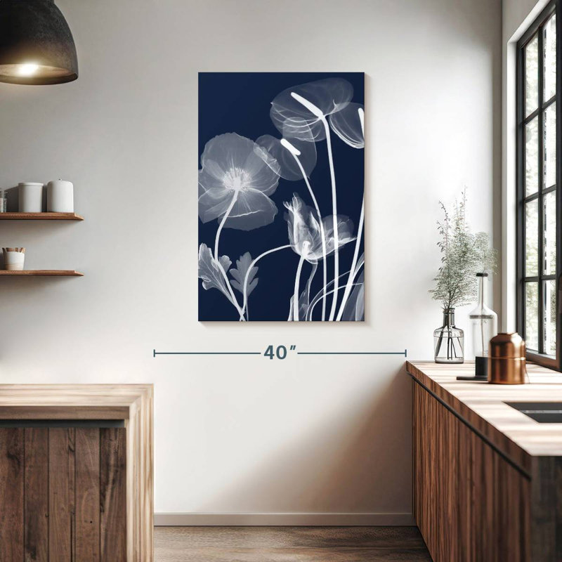 Harnek Navy Flora, 39" H x 26" W