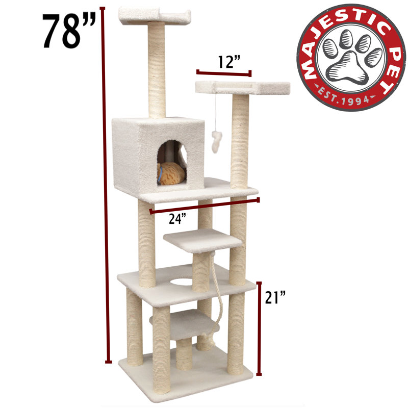 Arbre à chat ou condo 78 ", Blanc cassé