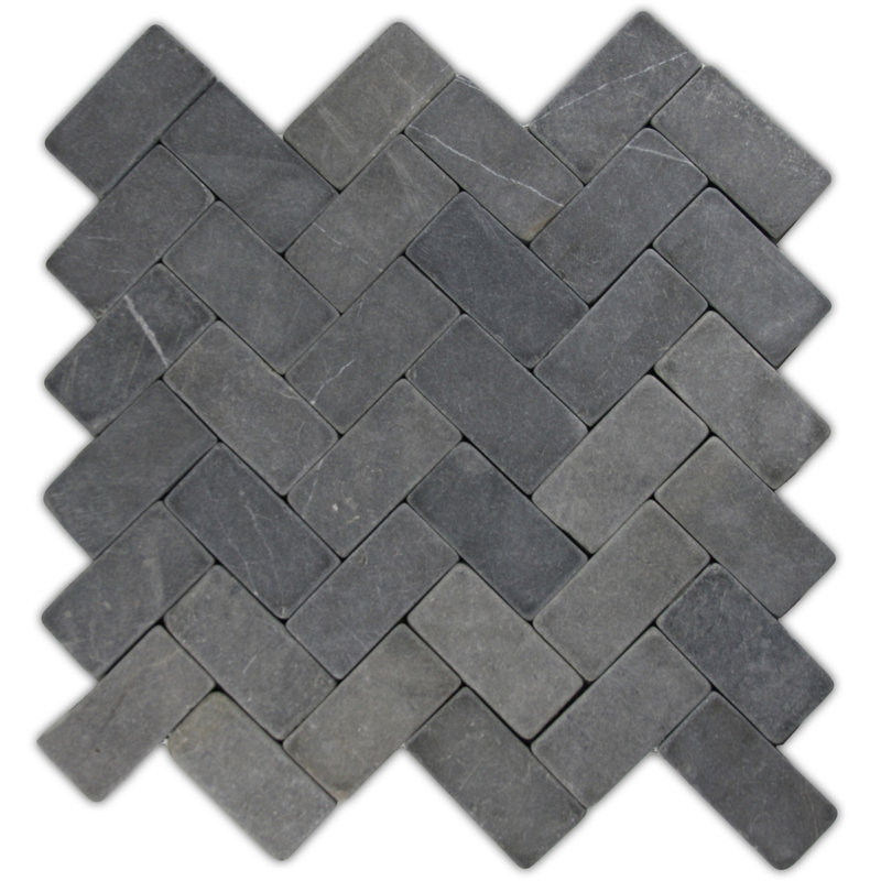 Gambia 1" x 2" Natural Stone Mosaic Tile Matte Gray Mesh Backed Waterproof V2 - 0.9 Sq Ft