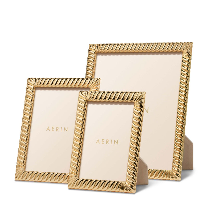 Lenora 8x10 Gold Plated Leather Tabletop Frame