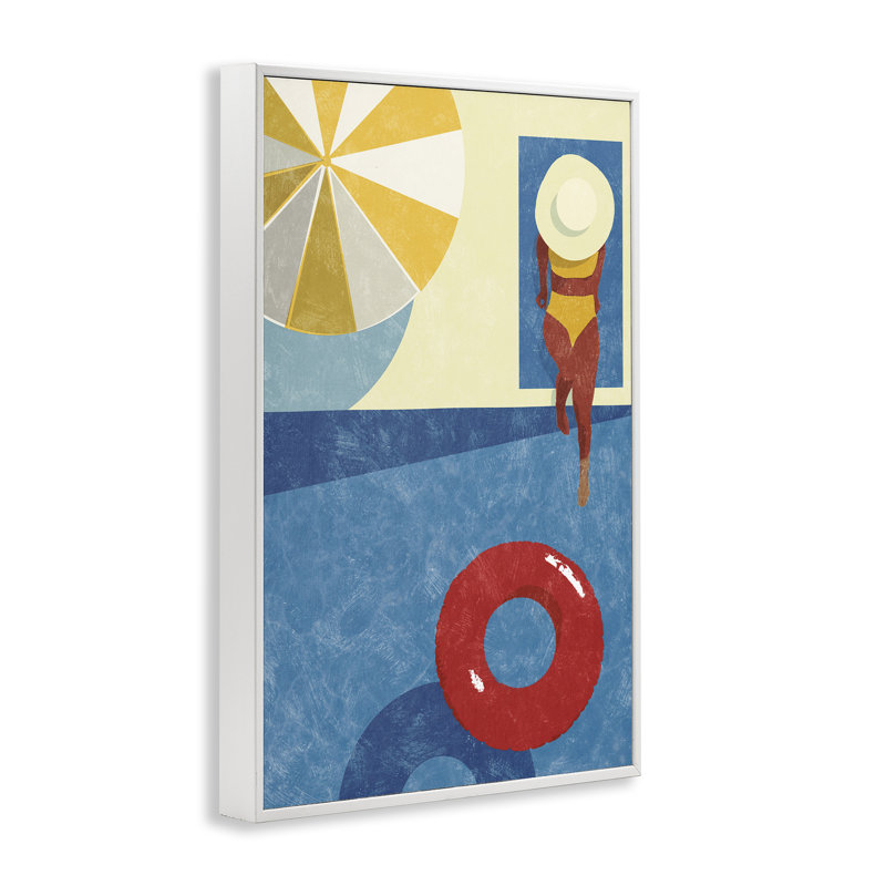 Été au bord de la piscine, estampe numérique par Victoria Barnes, H 18 po x l 12 po