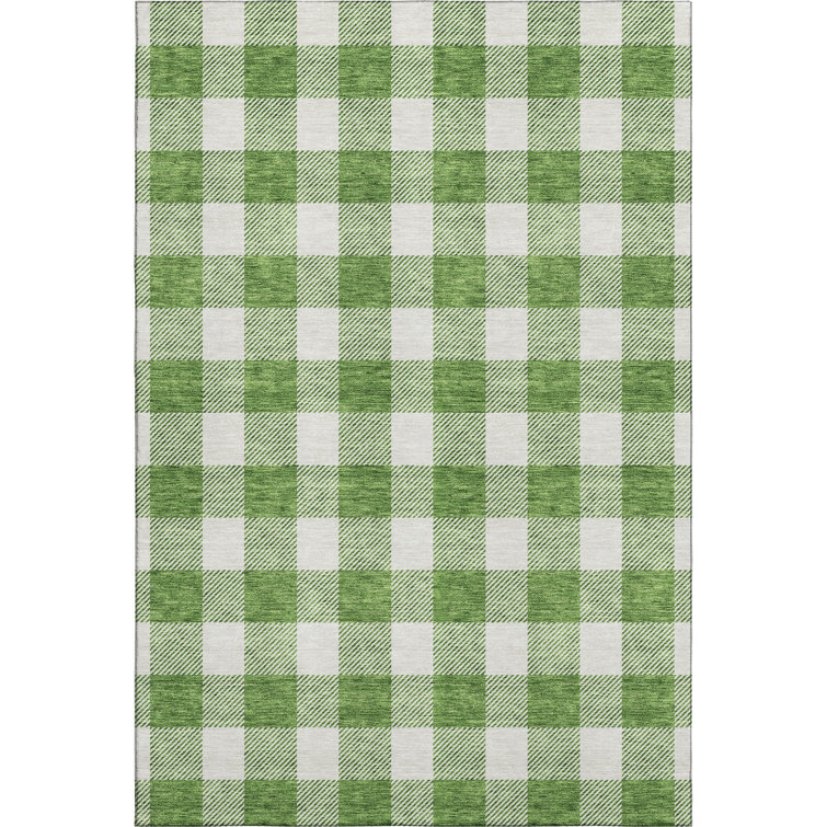 Premium Machine Washable Prisco Green Rug
