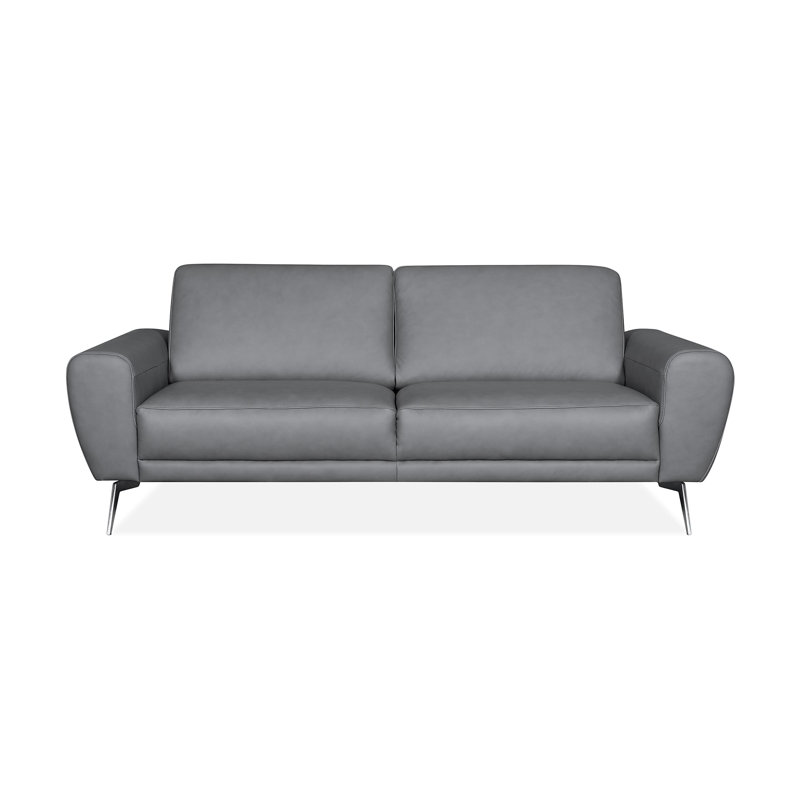 Kilmarnock Genuine Leather 3-seater Sofa, Grey