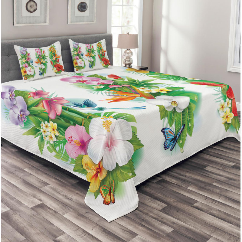Coastal Polyester Coverlet, King Coverlet + 2 Shams