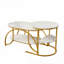 Oval & Round Nesting Coffee Tables (80+52Cm), High-Low Marble Effect Duo With 4-Tier Storage-334436569