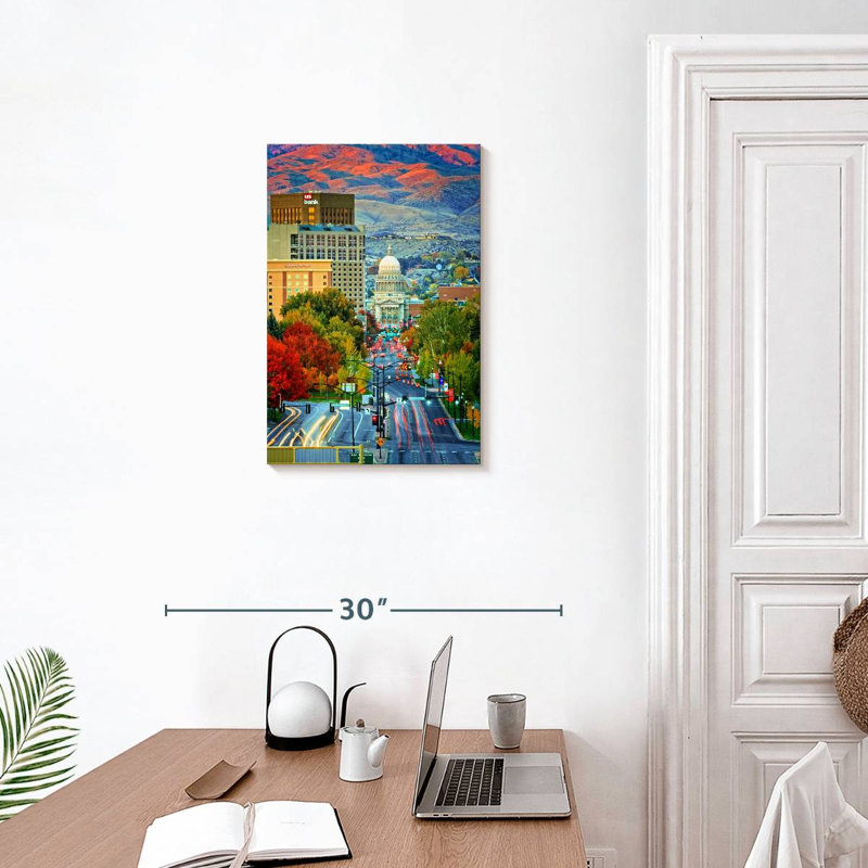 Aime Boise, coucher de soleil d'automne, H 24 po x l 16 po