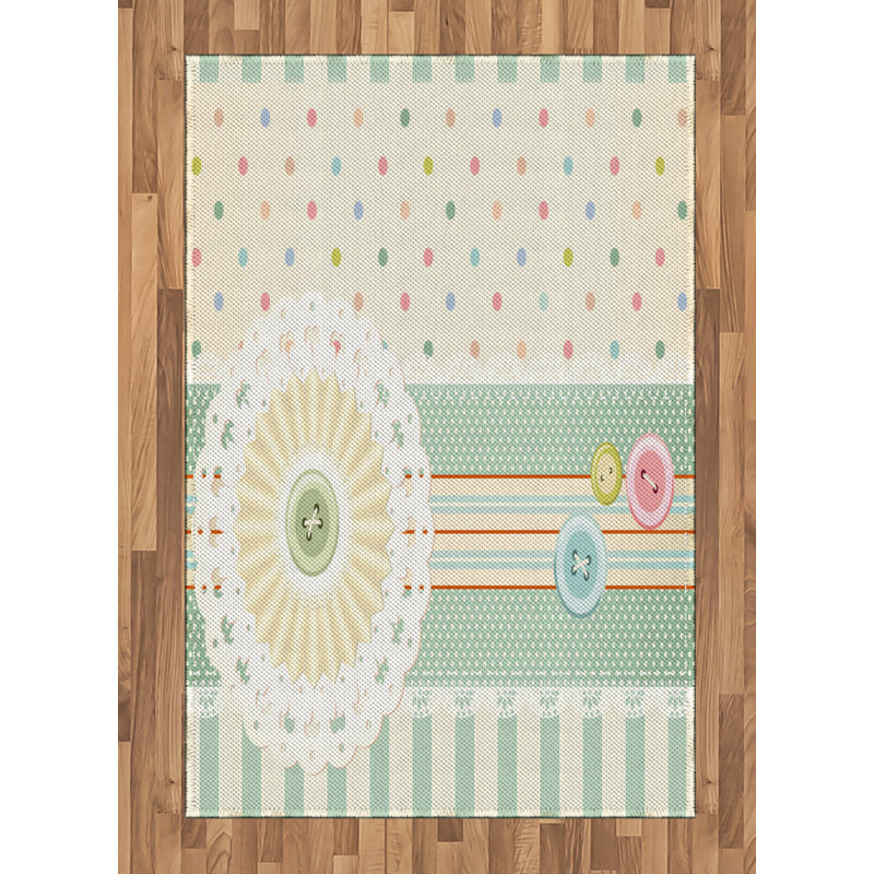 Tapis décoratif Shabby Flora, Rectangle— 4 pi x 5 pi 8 po